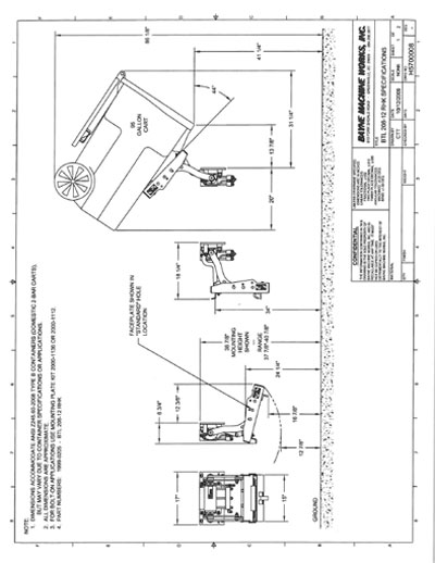 BTL-208-RHK-12 Garbage Truck Tipper Specifications