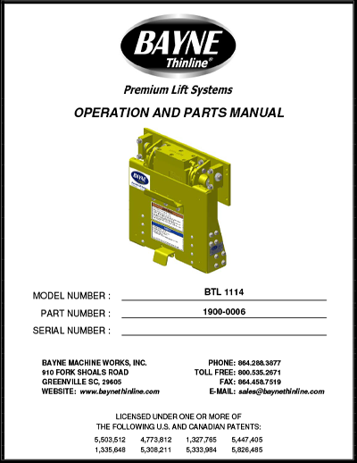 BTL Series 1900-0006 BTL 1114 Manual