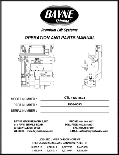 CTL 1120 Series Refuse Lifter Manual