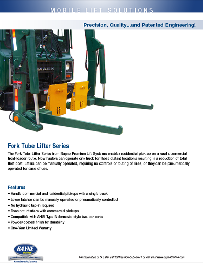Fork Tube Front Load Cart Tipper Brochure
