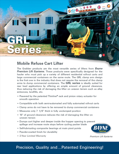 GRL 1110 Series Garbage Truck Cart Lifter Brochure
