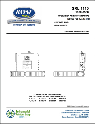 GRL 1110 Parts & Service Manual