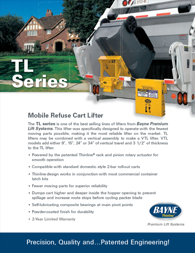TL 1116 Series Garbage Truck Cart Lifter Brochure