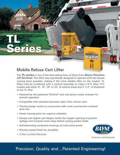 Bayne TL Dual Actuator Garbage Truck Tipper Brochure