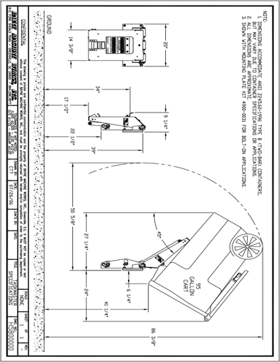 Bayne Taskmaster Cart Lifter Spec Sheet