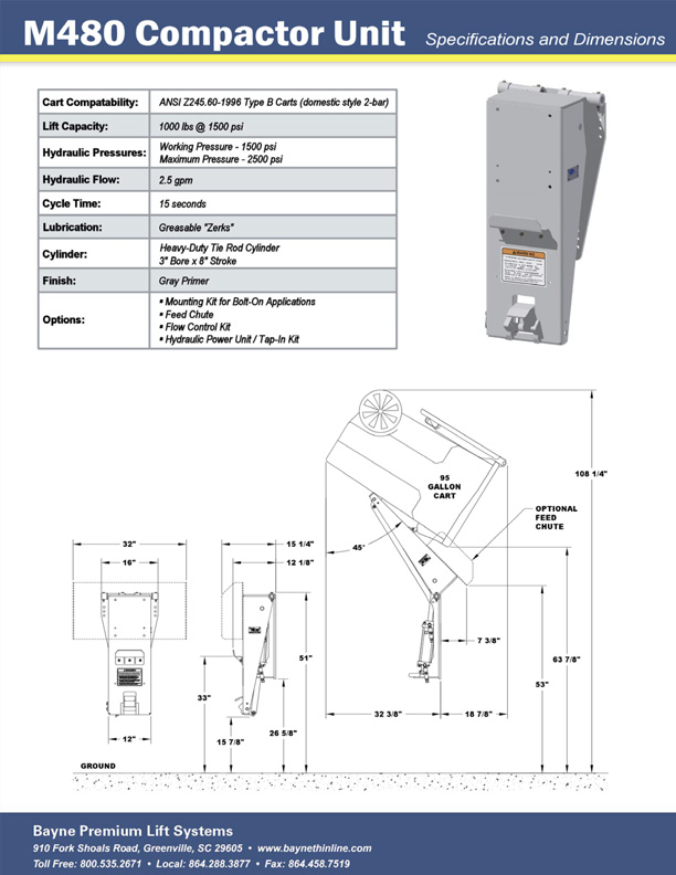 M480 Waste Compactor Trash Tipper Brochure