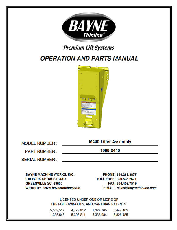 M440 1999-0440 Operation & Parts Manual